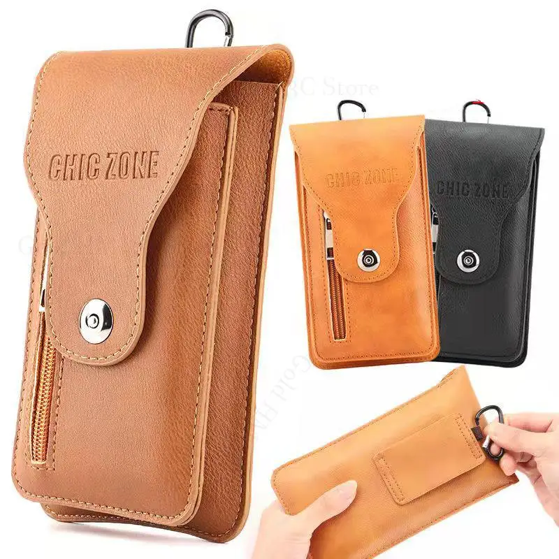 

Leather Phone Case For ZTE nubia Z50S Pro Z50 Ultra Card Wallet Belt Waist Bag For Red Magic 8S 8 Pro Plus 7S 5S 7 6s Pro Pouch