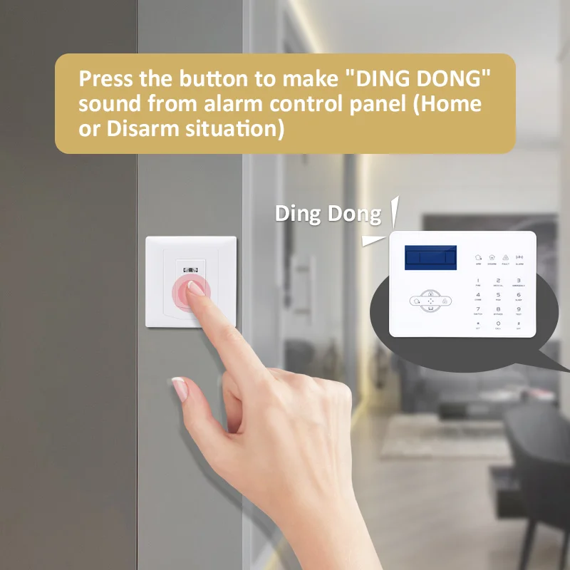 

PB-206R 868MHz Wireless Doorbell House Entrance Dingdong Call Button for Focus Alarm System ST-III ST-V ST-IV ST-VGT