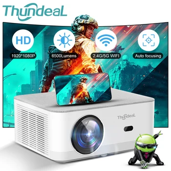 ThundeaL 빔프로젝터 휴대용 미니 프로젝터, FHD 1080P 풀 HD 빔, 4K 비디오, 와이파이, 안드로이드 프로젝터, TD92 프로, 3D 영화, 홈 시어터 빔프로젝터 4k 안드로이드 한국어 홈시어터 미니 빔프로젝터