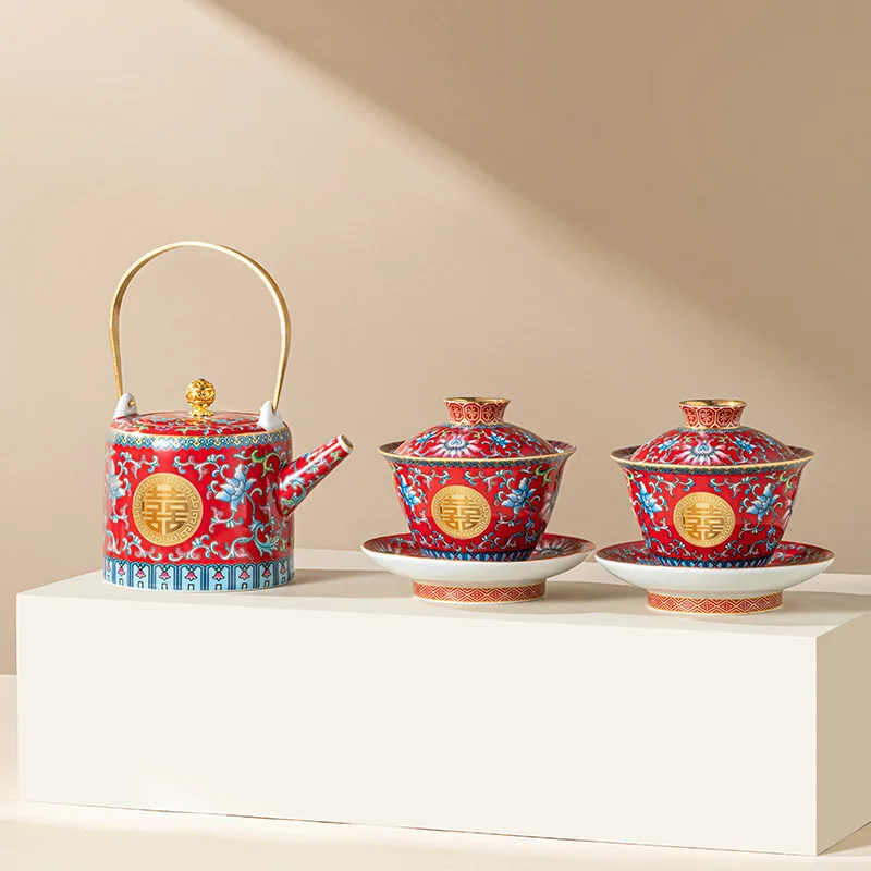 New couple tea cup, red covered bowl, tea set, tea pot set, wedding celebration, Chinese style wedding
New couple tea cup, red covered bowl, tea set, tea pot set, wedding celebration, Chinese style wedding