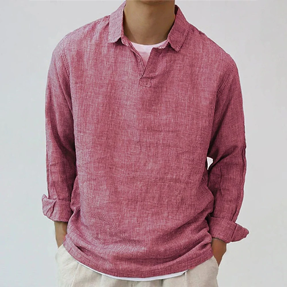 Men Autumn Linen Neck Long Sleeve Lapel Street Wear T Shirt Solid Color Casual Shirt Blouse Tops Men‘s Vintage Vacation Blouse
Men Autumn Linen Neck Long Sleeve Lapel Street Wear T Shirt Solid Color Casual Shirt Blouse Tops Men‘s Vintage Vacation Blouse