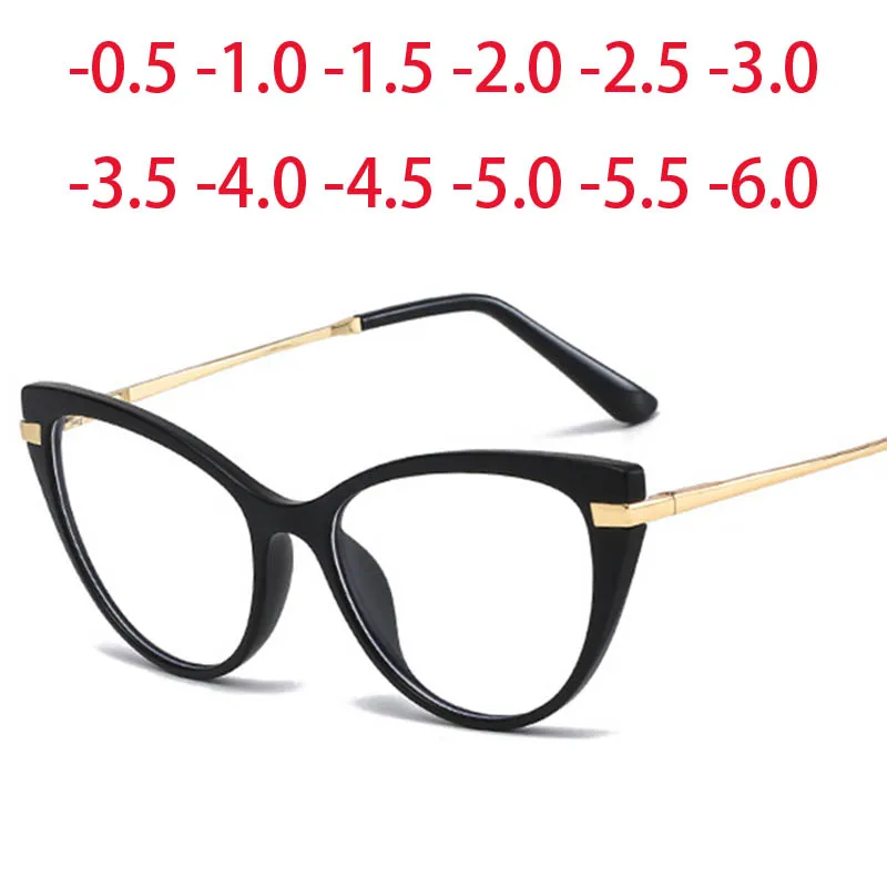 

2353 Cat Eyes TR90 Frame Clear Lens Prescription Glasses Myopia Nerd Spectacles Degree -0.5 -1.0 -2.0 -3.0 -4.0 to -6.0