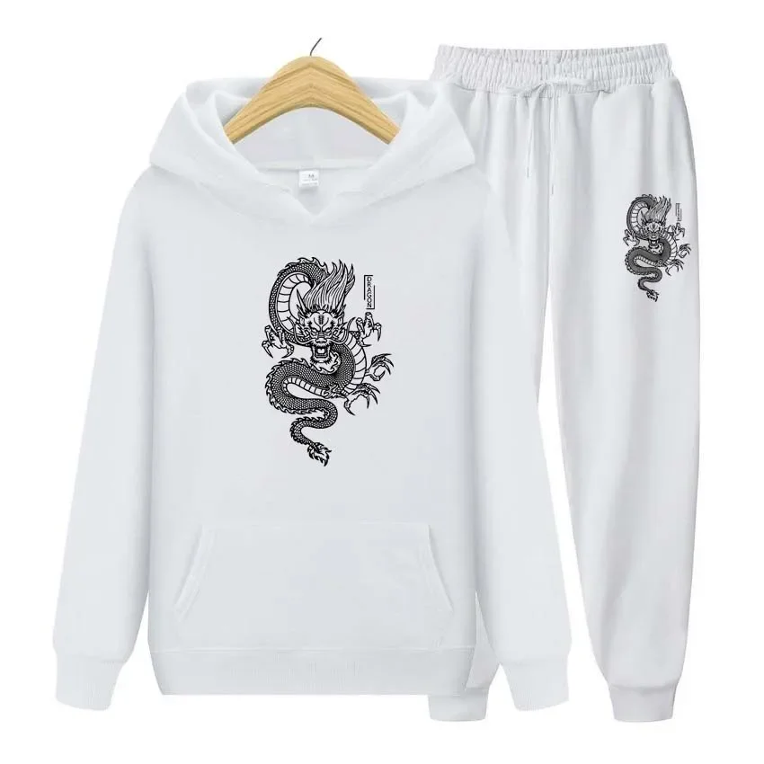 Костюм спортивный мужской/женский из двух предметов, толстовка с капюшоном и штаны с принтом дракона, утепленная одежда для бега, Осень-зима
Костюм спортивный мужской/женский из двух предметов, толстовка с капюшоном и штаны с принтом дракона, утепленная одежда для бега, Осень-зима