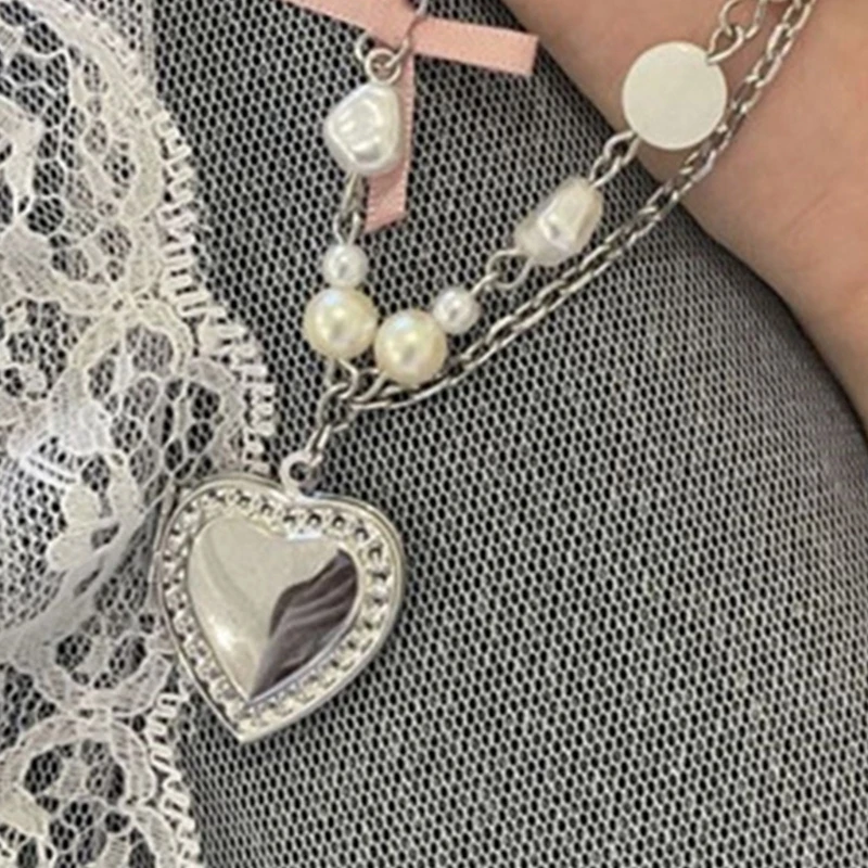 

Ожерелье с подвеской в ​​виде сердца для женщин в стиле панк Y2K, эстетические готические модные украшения