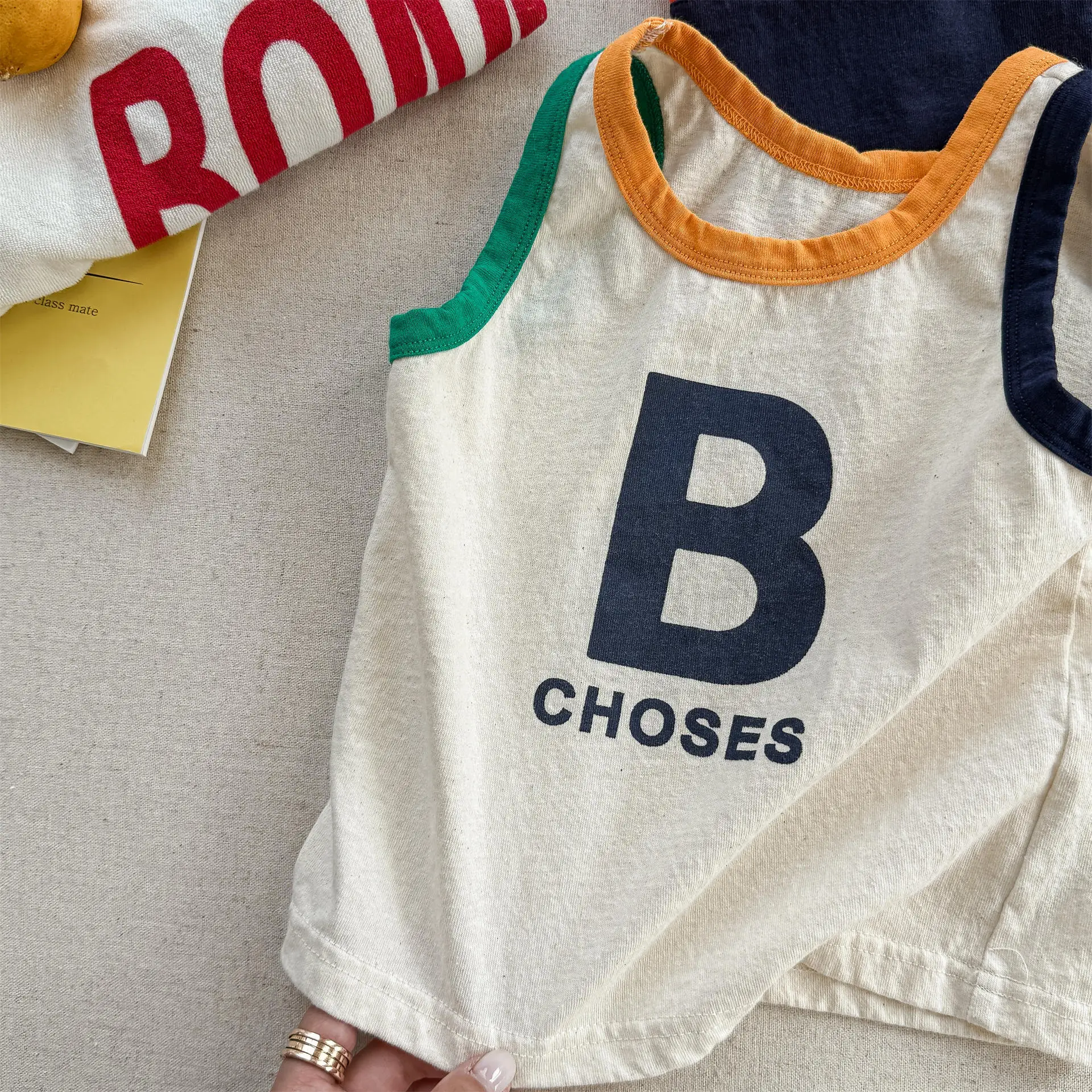 2025 Summer New Girls Sleeveless Vest Letter Print Boys T Shirts Cotton Children Casual Tops Loose Kids Tee Infant Clothes 22