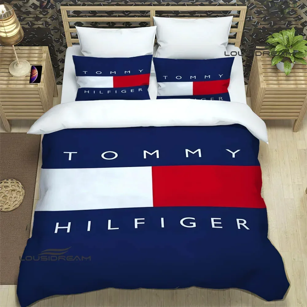 

T-Tommy-hilfiger printed Bedding Sets exquisite bed supplies set duvet cover bed comforter set bedding set luxury birthday gift