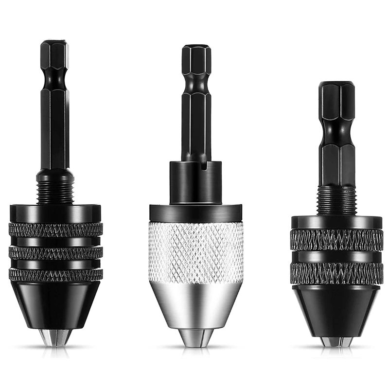 3 Pcs Keyless Drill Chuck 1/4 Inch Hex Shank Keyless Drill Chuck Converter Drill Adapter For Impact Drill Tool
3 Pcs Keyless Drill Chuck 1/4 Inch Hex Shank Keyless Drill Chuck Converter Drill Adapter For Impact Drill Tool