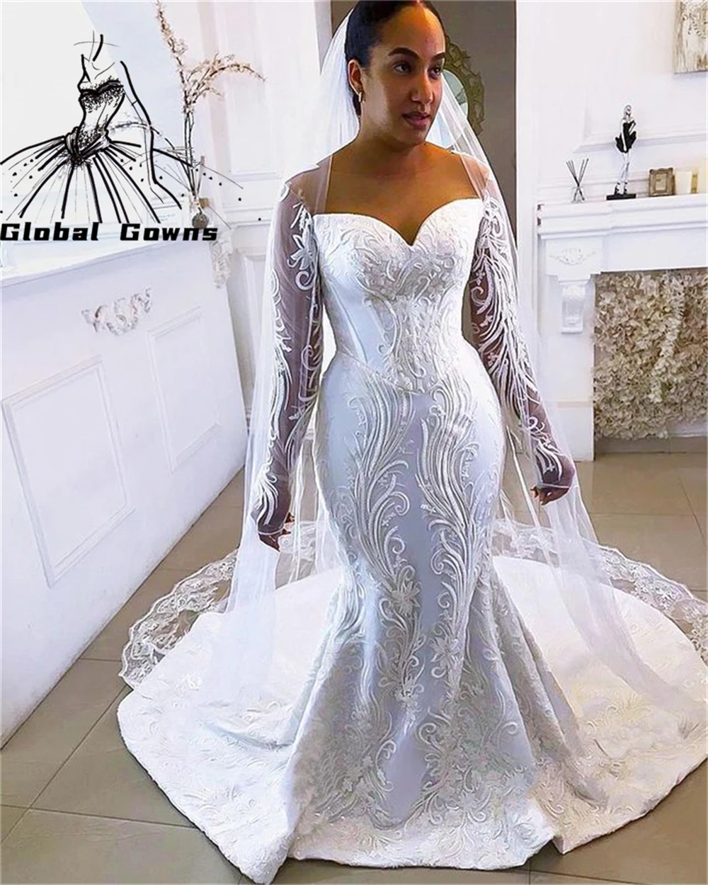 Elegant New White Sweetheart Wedding Dress For Black Girls Appliques Evening Gown With Cape Bridal Marriage Formal Gowns Robe
Elegant New White Sweetheart Wedding Dress For Black Girls Appliques Evening Gown With Cape Bridal Marriage Formal Gowns Robe