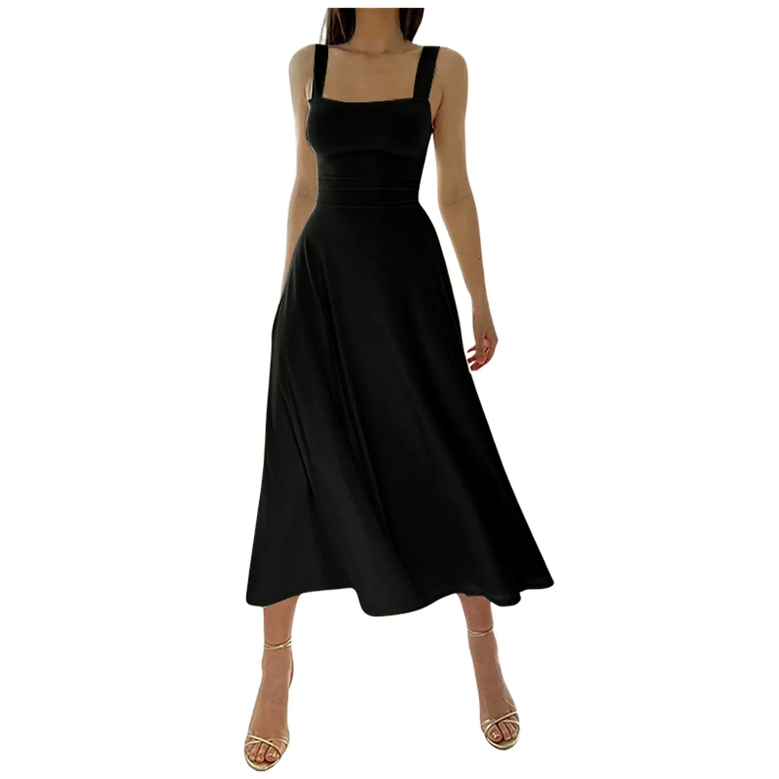 Women's Solid Color Thick Shoulder Strap Slim Fit Lace Up Waist Dress Casual Skirt Maxi Dresses for Women Summer
Women's Solid Color Thick Shoulder Strap Slim Fit Lace Up Waist Dress Casual Skirt Maxi Dresses for Women Summer
