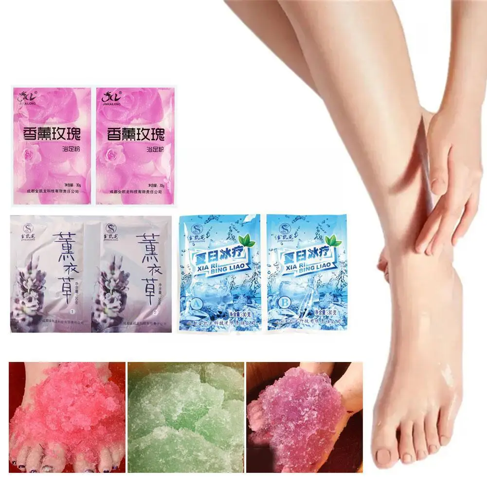 

60g Rose Bubble Bath Powder Foot Bath Crystal Mud Body Care Exfoliation Skin Salt Scruber Bath Foot SPA M5P3