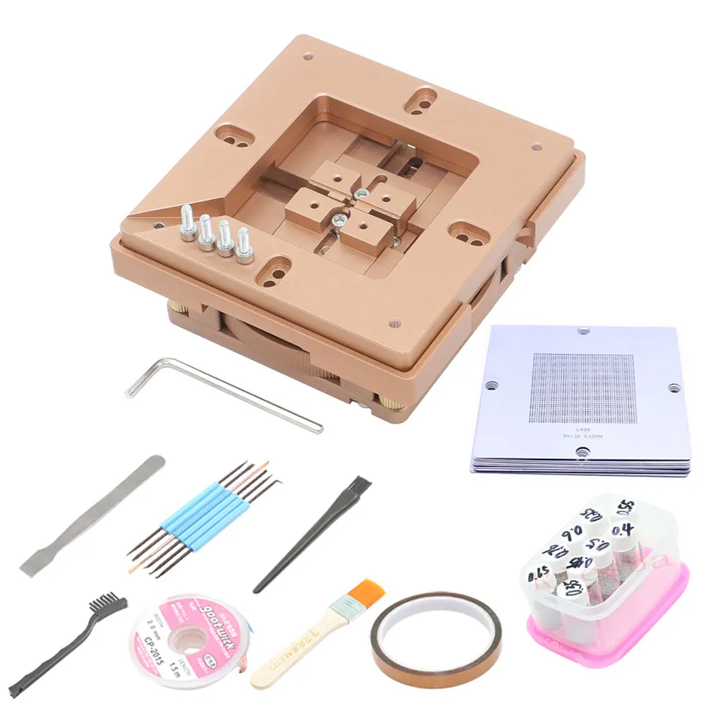 New magnetic BGA ball planting table 90mm aluminum alloy planting table 10pcs/27pcs universal template fixture DDR video memory 
New magnetic BGA ball planting table 90mm aluminum alloy planting table 10pcs/27pcs universal template fixture DDR video memory