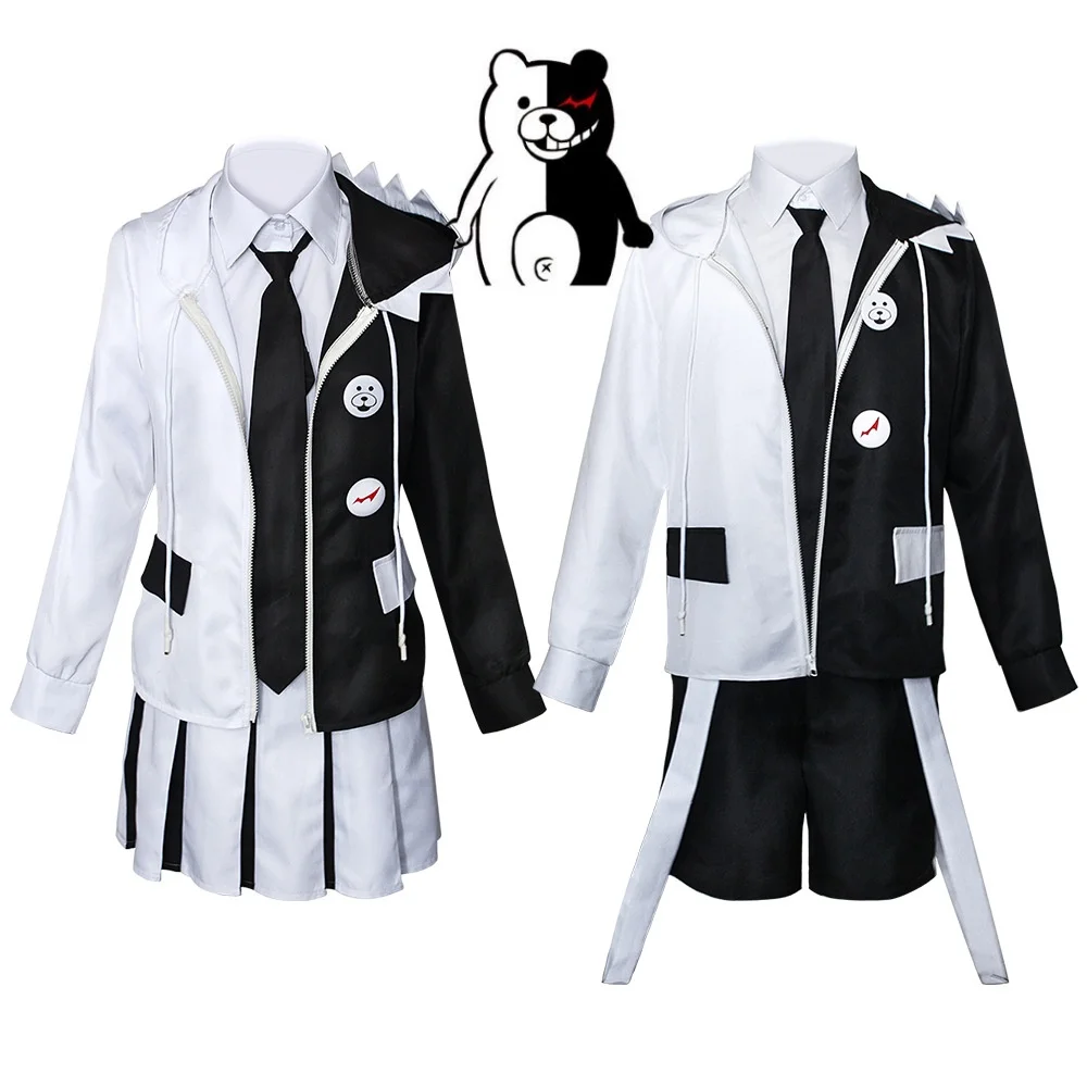 

Game Danganronpa Monokuma Killing Harmony Cosplay Costume Black And White Suit Men Women Coat School Uniform Halloween Anime