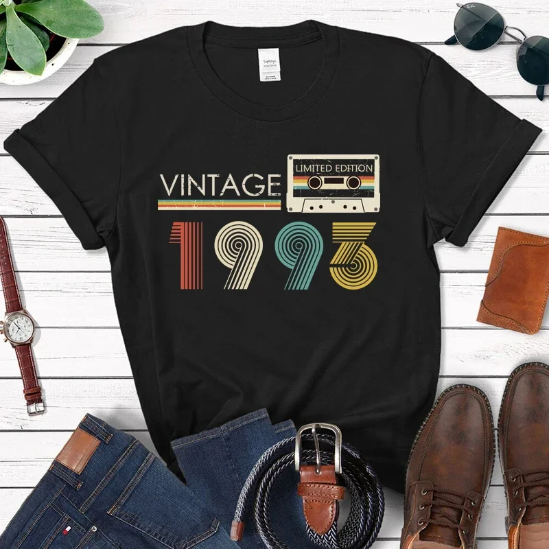 

Vintage Audio Tape 1993 Limited Edition T Shirt Women Harajuku 2th 31 Years Old Birthday Party Top Retro Tshirt Daughter Gift