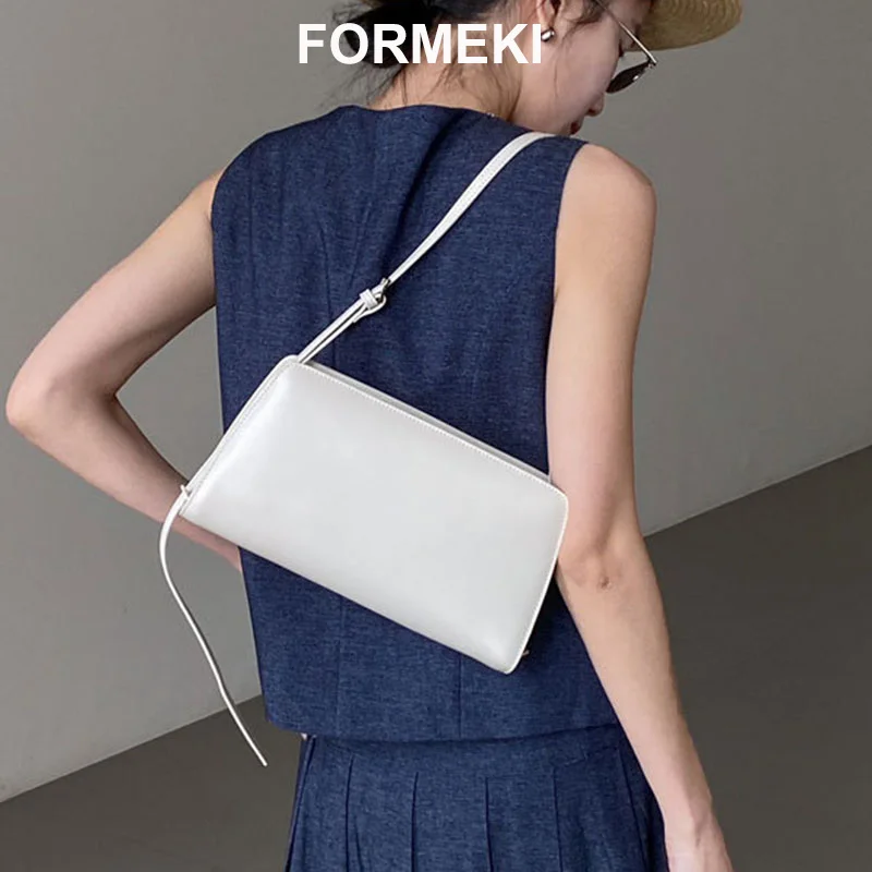 

Formeki Real Leather Bag Women'S Bag Ins Fashion Shoulder Bag For Women Solid All Match Concise Ladies Female Bag