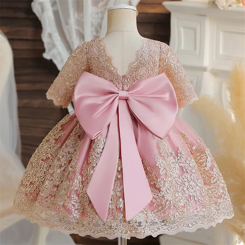 Girls Peincess Dress for Toddler Embroidery Lace Cute Baby 1st Birthday Party Kids Wedding Evening Big Bow Dresses 1-5T 
Girls Peincess Dress for Toddler Embroidery Lace Cute Baby 1st Birthday Party Kids Wedding Evening Big Bow Dresses 1-5T