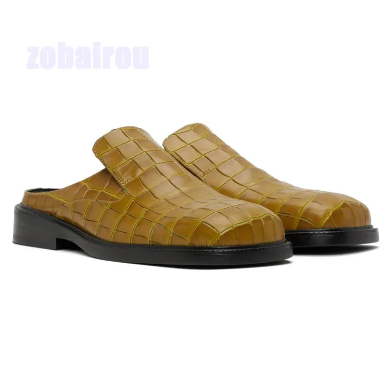 Square Toe Casual Flat Shoes Half Slippers British Style Plaid Pattern Genuine Leather Shoes Slip-On Summer Comfortable Loafers
Square Toe Casual Flat Shoes Half Slippers British Style Plaid Pattern Genuine Leather Shoes Slip-On Summer Comfortable Loafers