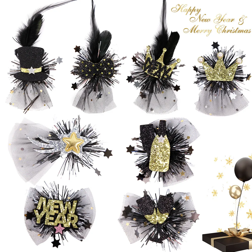 Black Gold New Year Hairpin Crown Wine Bottle Mesh Hair Clips Cheer 2024 Happy New Year Party Decor Hair Accessories Kids Gift
Black Gold New Year Hairpin Crown Wine Bottle Mesh Hair Clips Cheer 2024 Happy New Year Party Decor Hair Accessories Kids Gift