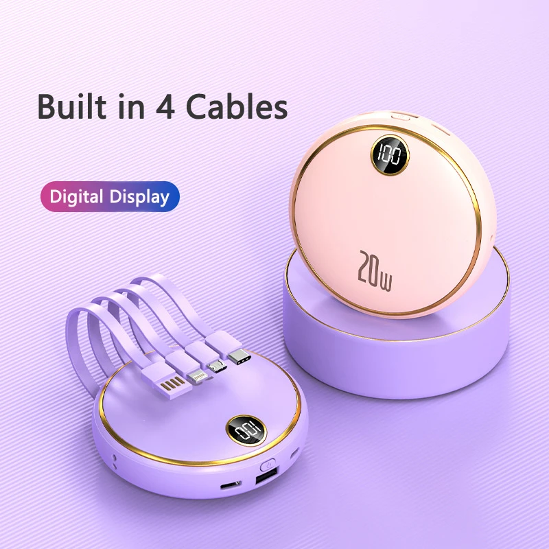 Mini Power Bank 20000mAh with Cable 20W Fast Charging Portable Charger Powerbank for iPhone 15 X Samsung Huawei Xiaomi Poverbank
Mini Power Bank 20000mAh with Cable 20W Fast Charging Portable Charger Powerbank for iPhone 15 X Samsung Huawei Xiaomi Poverbank