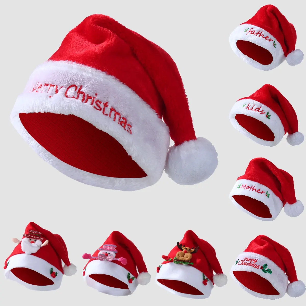 

Merry Christmas Hat Santa Claus Snowman Elk Red Soft Hats Christmas Decorations 2023 Xmas Ornaments Navidad Gifts New Year 2024