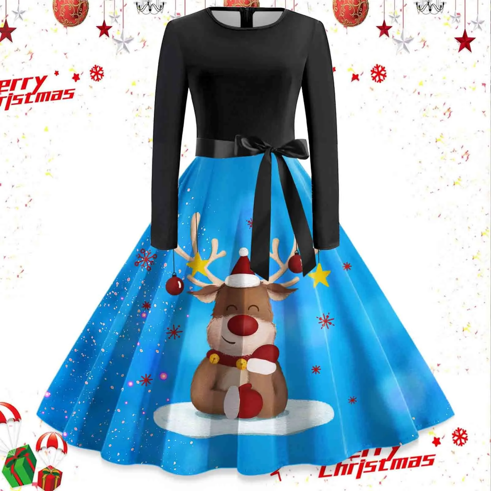 Women Round Neck Christmas Long Sleeve Print Santa Wine Cup Snowflake Holiday Dress Summer Cotton Dresses Women
Women Round Neck Christmas Long Sleeve Print Santa Wine Cup Snowflake Holiday Dress Summer Cotton Dresses Women