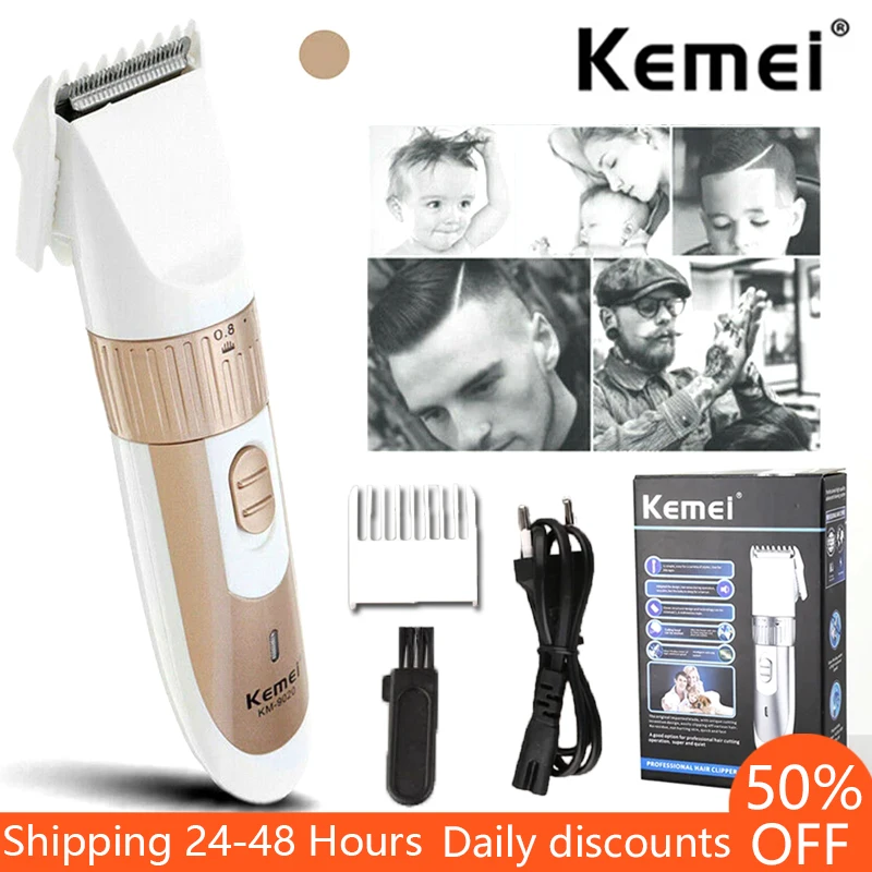 

Триммер для волос Kemei для мужчин и детей, электрическая машинка для стрижки волос, портативная перезаряжаемая профессиональная машинка для стрижки волос с лезвиями из нержавеющей стали