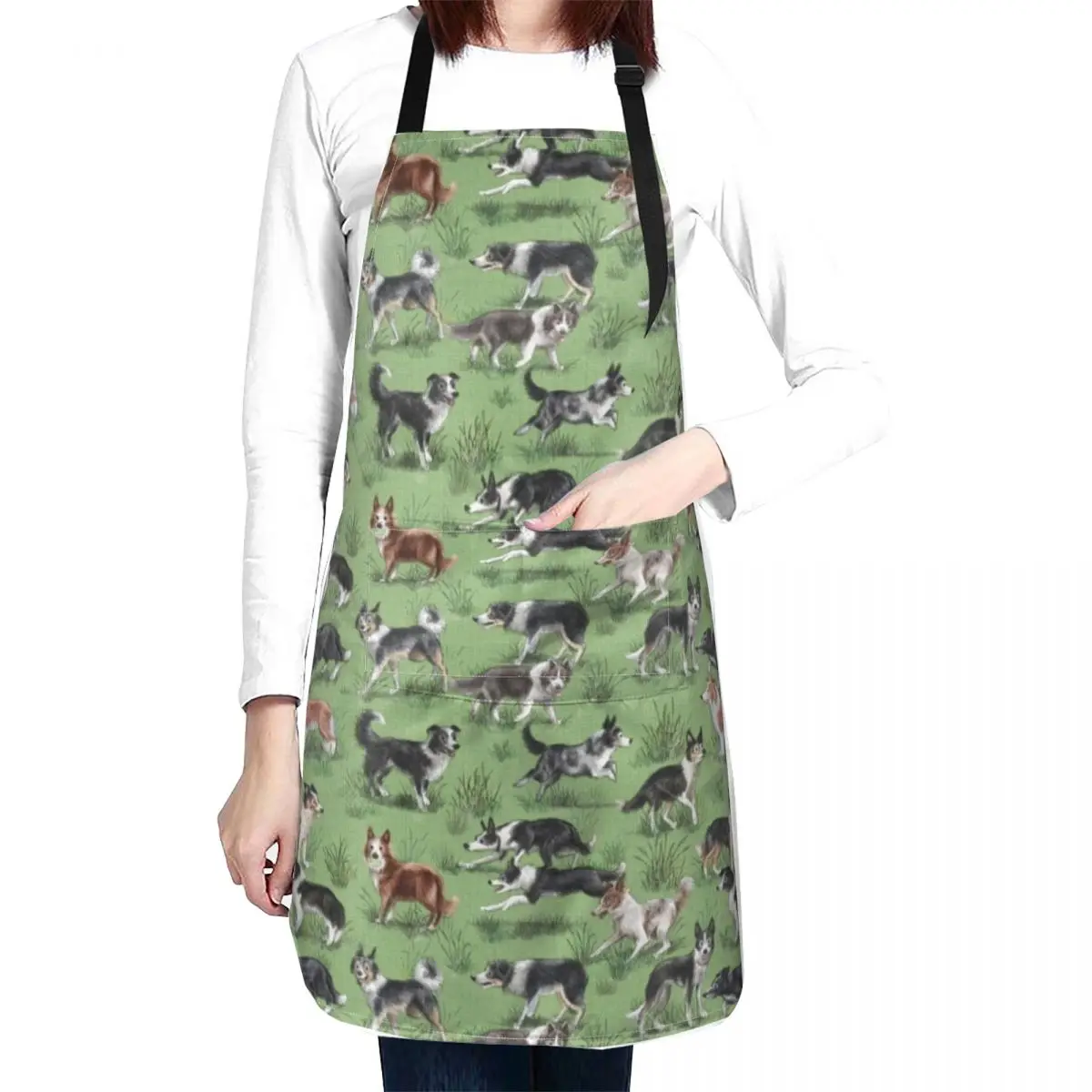 

The Border Collie Apron waterproof apron for women Aprons For Women Kitchen christmas kitchen cloths Cooking Apron