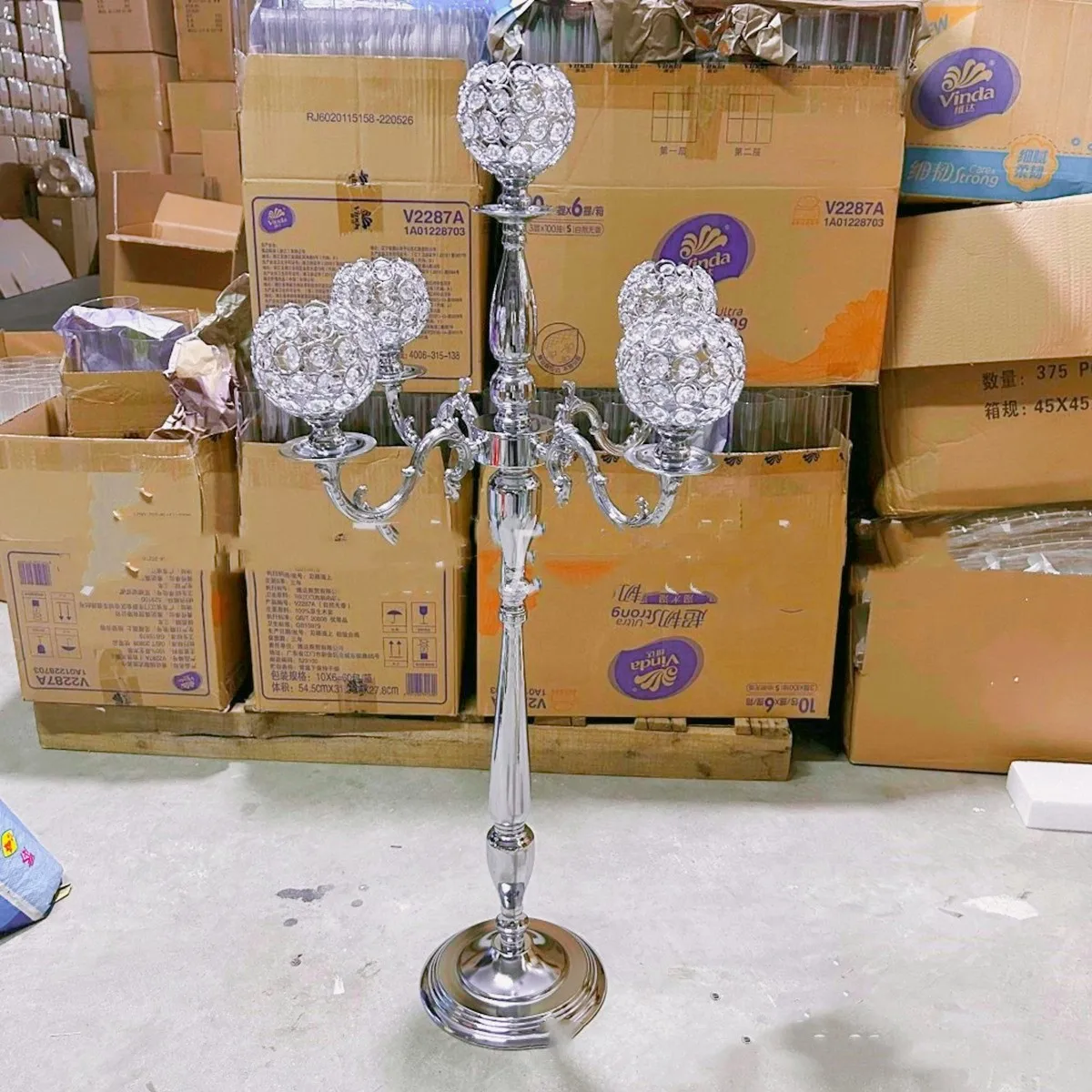 

10pcs)90cm/110cm)Metal Wedding 5 arms Candelabra Centerpieces Flower Floor Standing 5 heads Candle Holder Decor Gold Candlestick