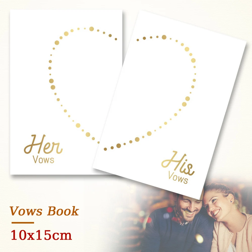 

Wedding & Engagement Vows Card Bride & Groom Wedding Gift Anniversary Memory Vow Books Favors Love Set Ceremony Party Decoration