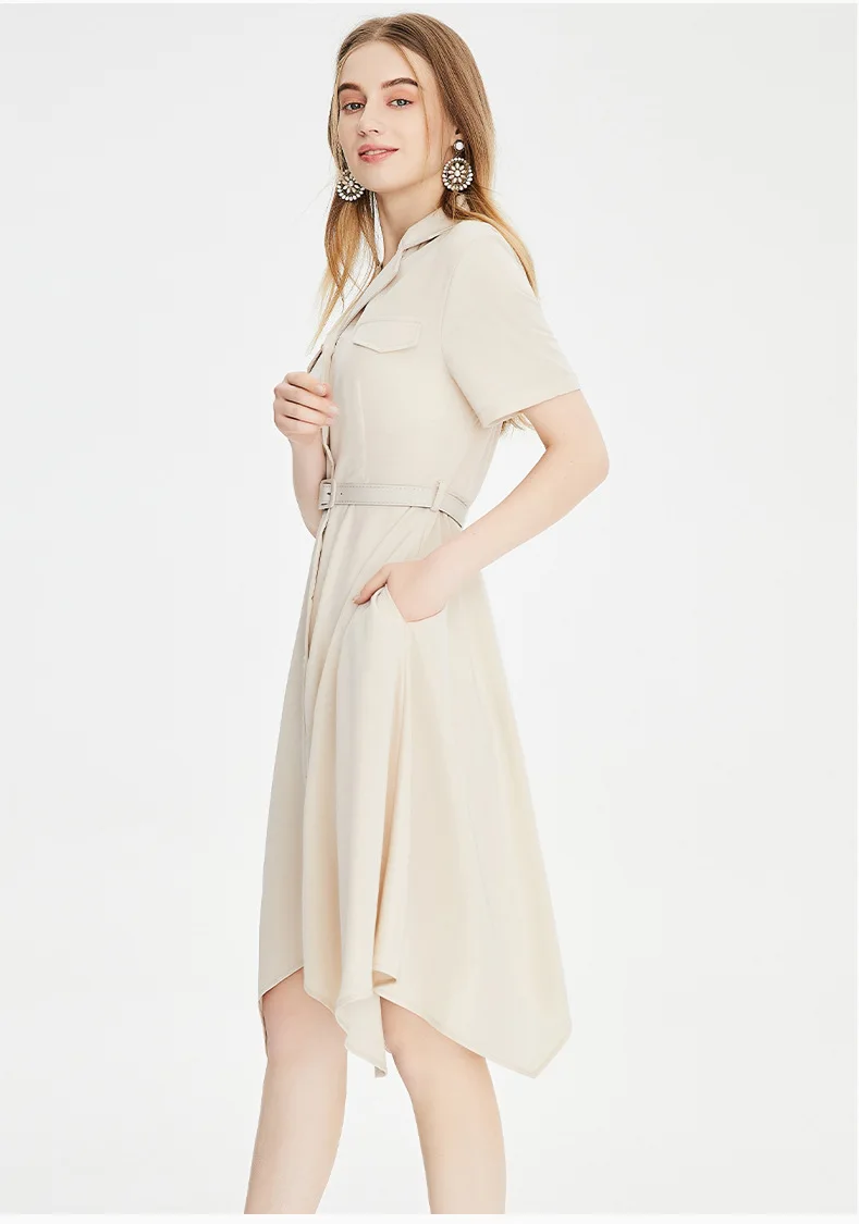 2022 summer new simple office lady style single breastedl women's dress irregular waist dress
2022 summer new simple office lady style single breastedl women's dress irregular waist dress