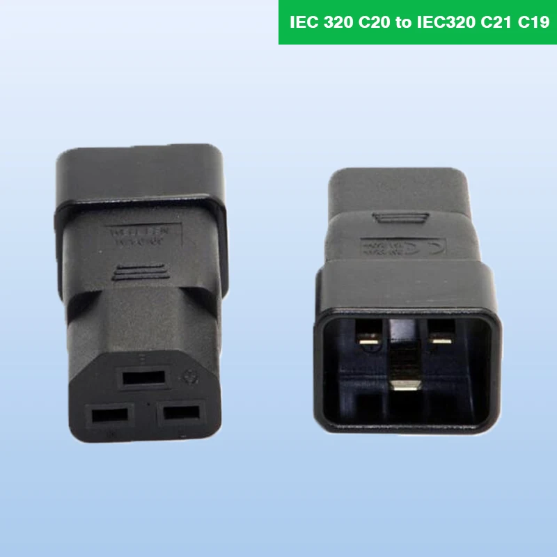 

IEC 320 C20 to IEC320 C21 C19 Male to Female Extension PDU UPS Power Adapter connector Rated 10A 250V Plug