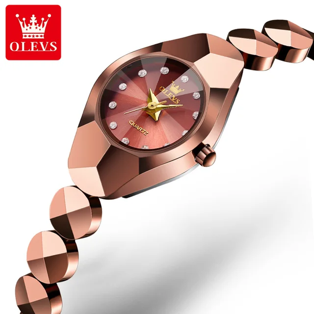 OLEVS-Montre à Quartz Étanche en Acier au Tungstène pour Femme, Horloge Décontractée, Simple, Originale, Coffret Cadeau Exquis 1