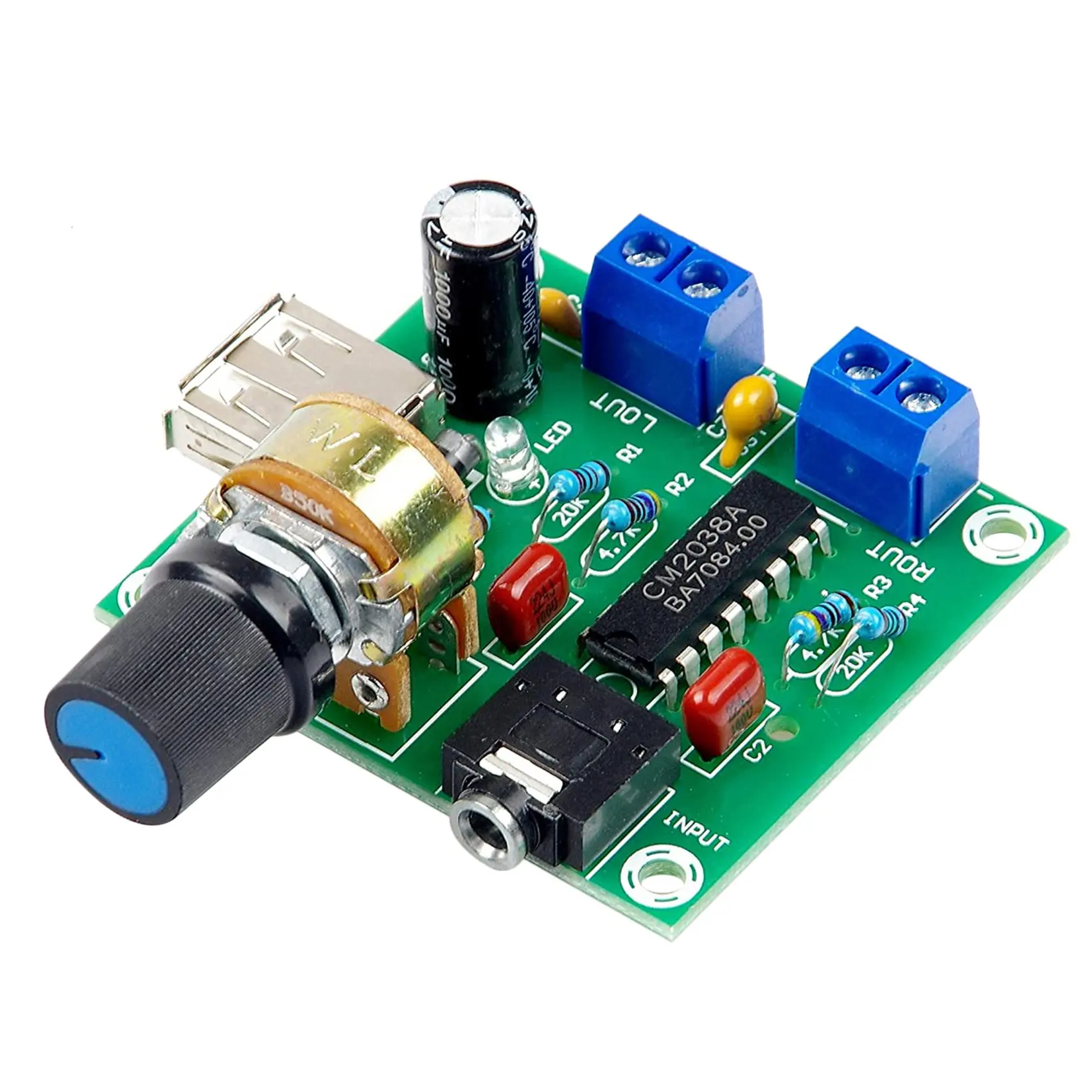 Mini Power Amplifier Board 5W+5W HiFi Two-Channel PM CM2038 5V USB Supply Power Audio Amplifier
Mini Power Amplifier Board 5W+5W HiFi Two-Channel PM CM2038 5V USB Supply Power Audio Amplifier