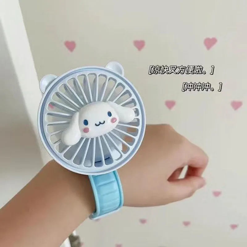 

Sanrio Bracelet Mute Fan Gift My Melody Cinnamoroll Usb Rechargeable Office Student Gifts Portable Desktop Cooler Portable