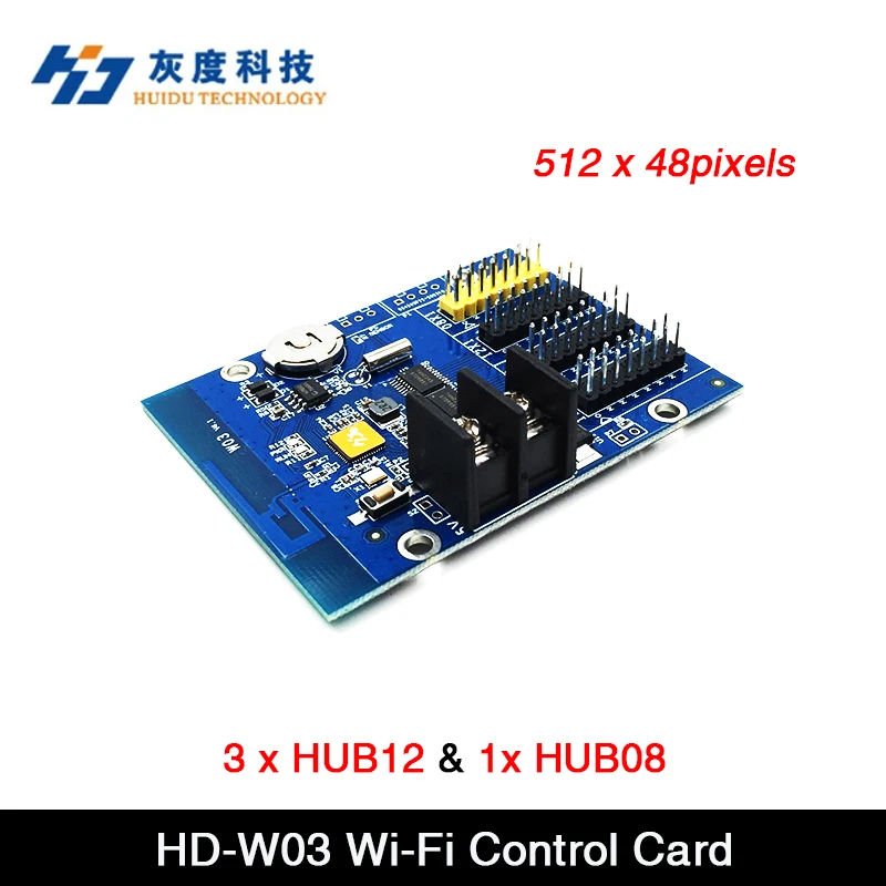 Huidu HD-W03 Single-Dual Color Wi-Fi Control Card ,Supports Mobile App , 512 x 48pixels , 3 x HUB12 , 1 x HUB08 interface
Huidu HD-W03 Single-Dual Color Wi-Fi Control Card ,Supports Mobile App , 512 x 48pixels , 3 x HUB12 , 1 x HUB08 interface