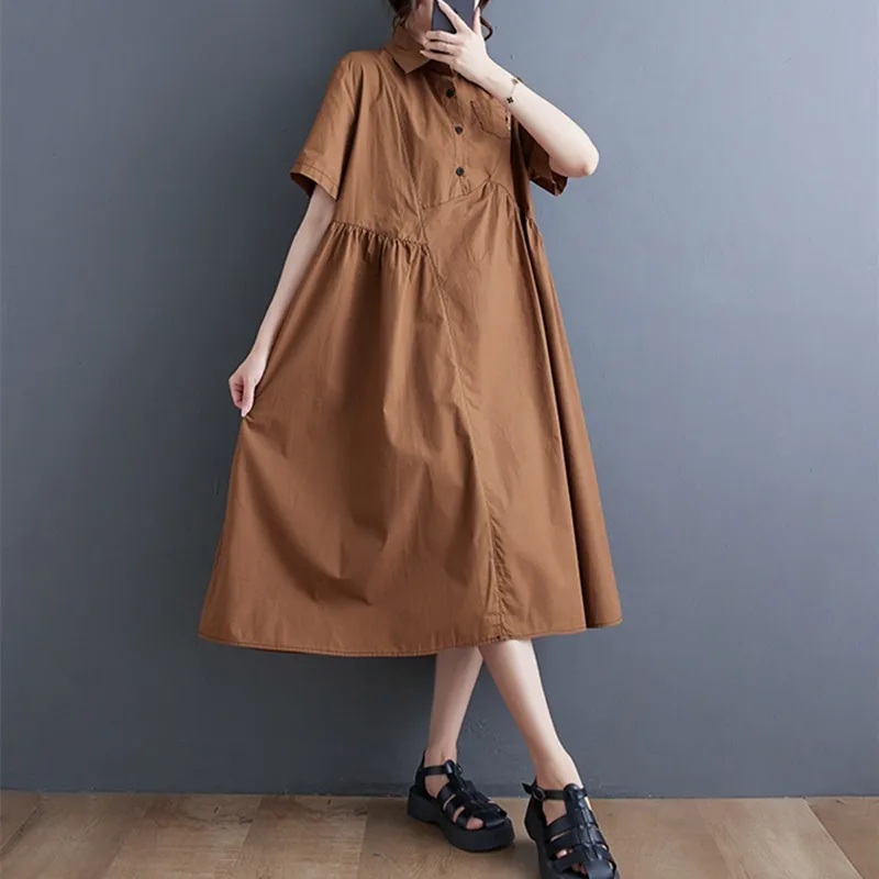2023 New Arrival Korea Style Patchwork Chic Girl's Loose Summer Blouse Dress Office Lady Work Dress Fashion Women Casual Dress
2023 New Arrival Korea Style Patchwork Chic Girl's Loose Summer Blouse Dress Office Lady Work Dress Fashion Women Casual Dress