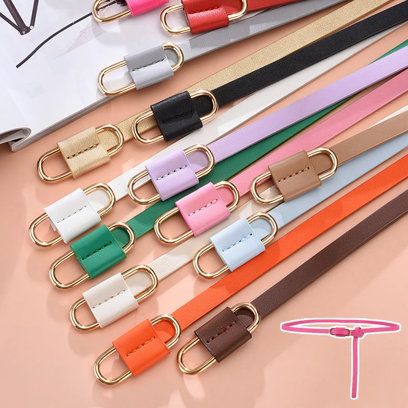PU Leather Thin Waist Belt Gold Metal Buckle Solid Color Skinny Belt Simple Pure Color Fashion Dress Jeans Decorative Waistband
PU Leather Thin Waist Belt Gold Metal Buckle Solid Color Skinny Belt Simple Pure Color Fashion Dress Jeans Decorative Waistband
