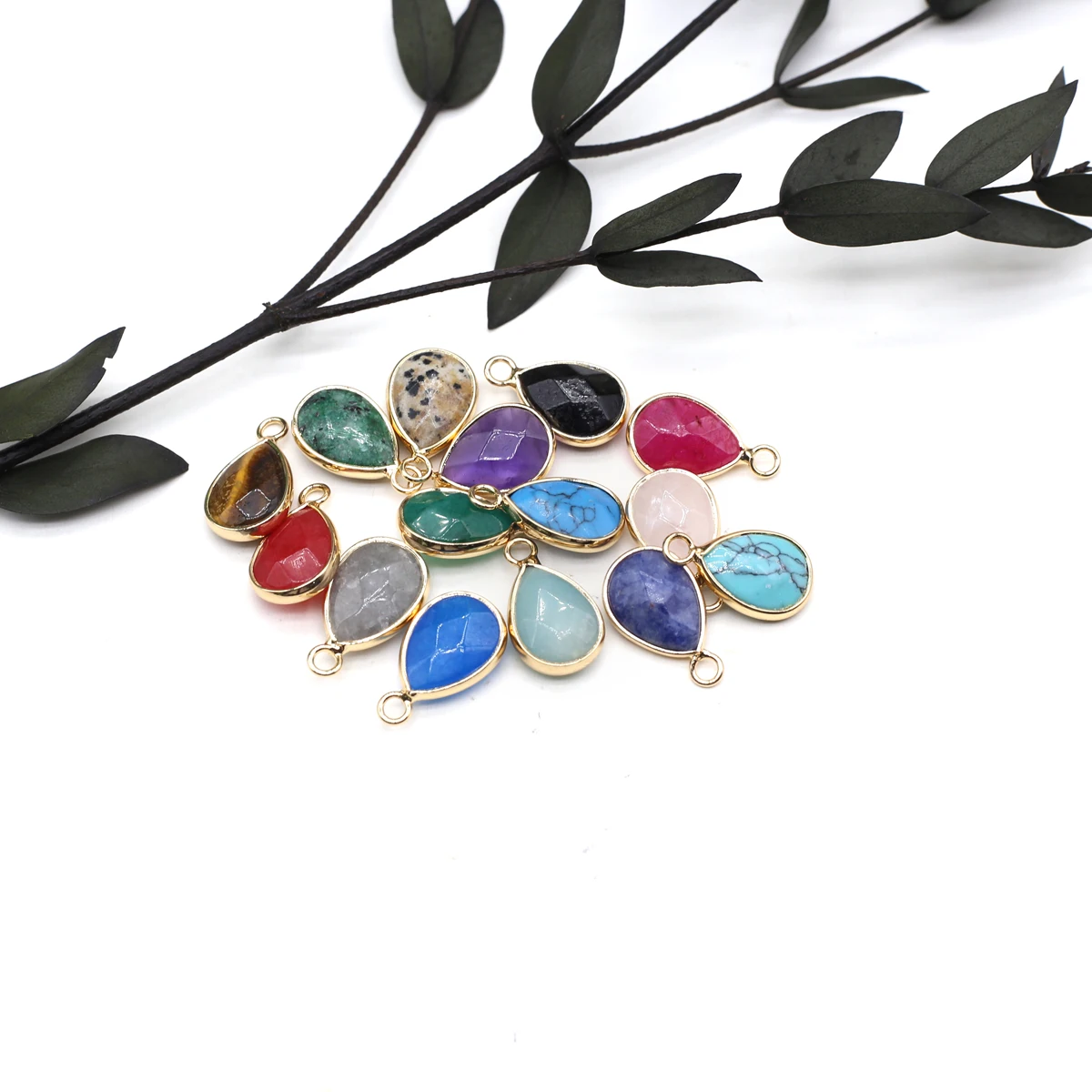 2 PCS Natural Stone Water Drop Shape Amethyst Agate White Stone Add color Pendant Jewelry Making DIY Necklace Earrings Gift 
2 PCS Natural Stone Water Drop Shape Amethyst Agate White Stone Add color Pendant Jewelry Making DIY Necklace Earrings Gift