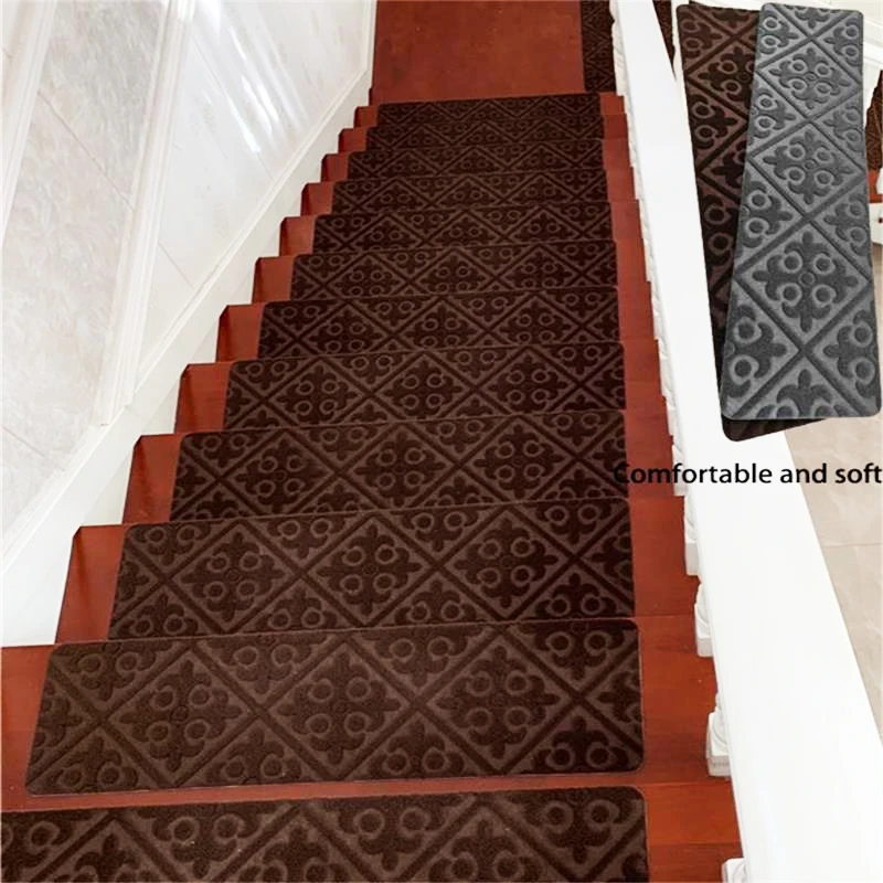 

10/14Pcs 76x20cm Non-slip Mat Stair Stepping Mat Pattern Home Indoor Self Adhesive Step Carpets Safety Rugs Stair Protector Mat
