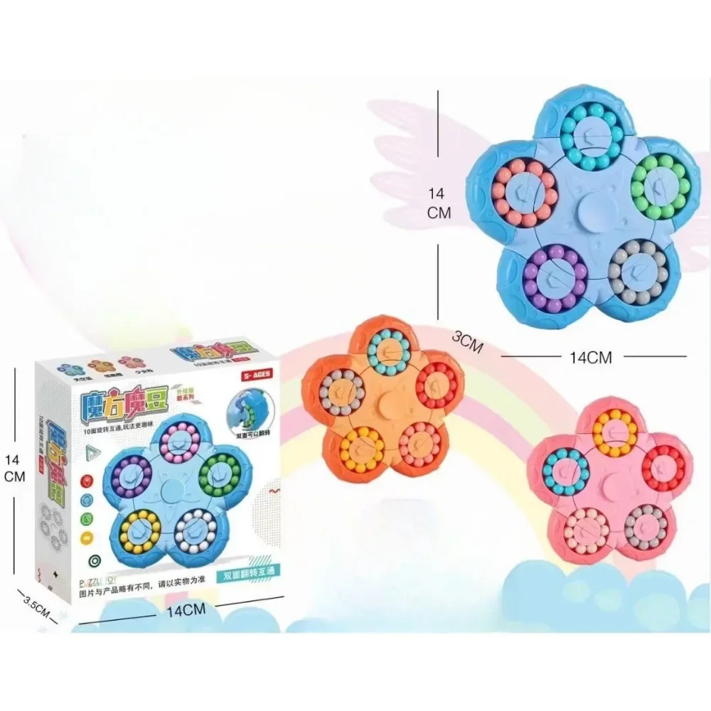

Creative Flower Shaped Fidget Spinner Magic Cube Bean Puzzle Cubes Children Kids Educational Toys Christmas Gift