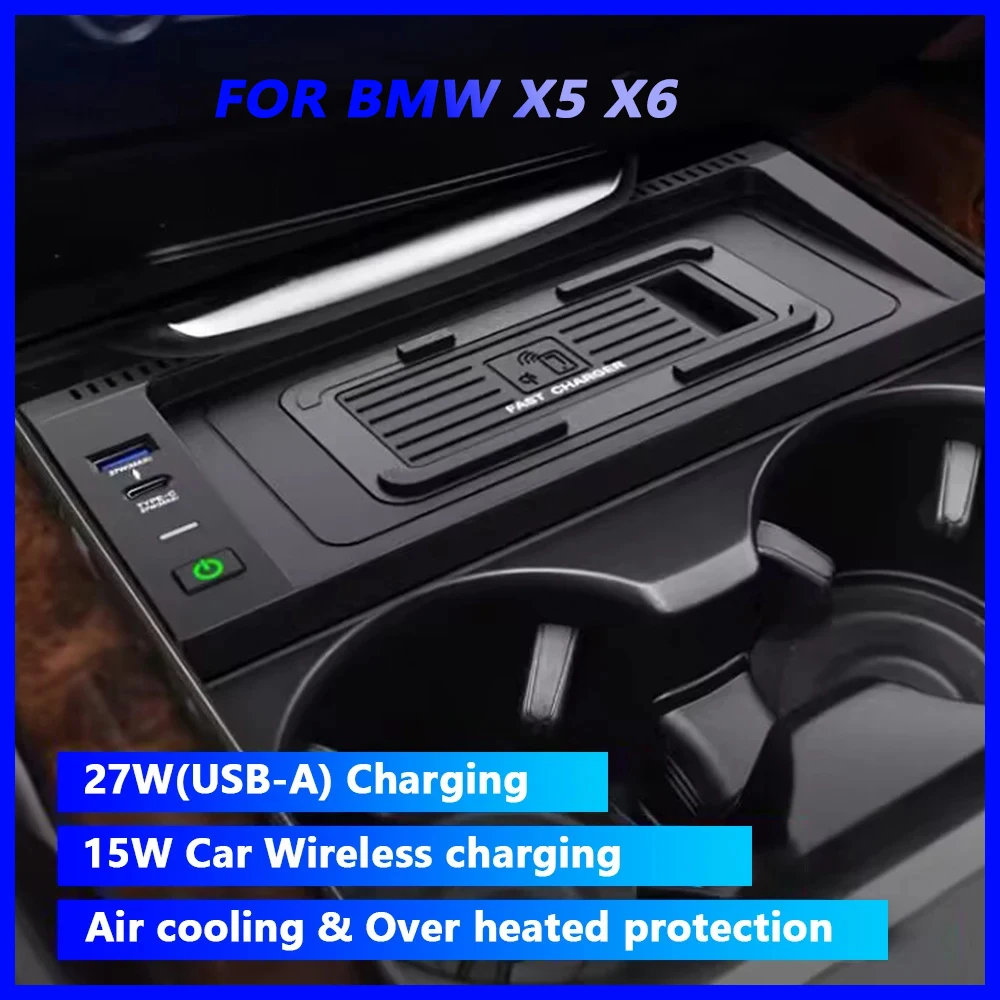 Quick Mobile Charger For Bmw X5 F15 X6 F16 2010 For iPhone Fast Charging Pad Phone Holder usb Plug and Play Interior Trim 
Quick Mobile Charger For Bmw X5 F15 X6 F16 2010 For iPhone Fast Charging Pad Phone Holder usb Plug and Play Interior Trim