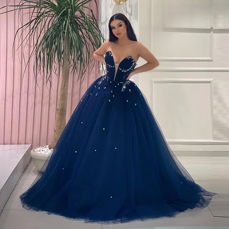 2022 Navy Blue Quinceanera Dresses Sexy Sweetheart Beaded Vestidos De 15 Años Lace Up Back Tulle Bride Formal Party Gowns
2022 Navy Blue Quinceanera Dresses Sexy Sweetheart Beaded Vestidos De 15 Años Lace Up Back Tulle Bride Formal Party Gowns