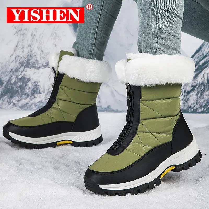 Женские зимние ботинки YISHEN, модная трендовая Водонепроницаемая зимняя обувь, теплые плюшевые ботильоны на платформе, хлопковые ботинки
Женские зимние ботинки YISHEN, модная трендовая Водонепроницаемая зимняя обувь, теплые плюшевые ботильоны на платформе, хлопковые ботинки