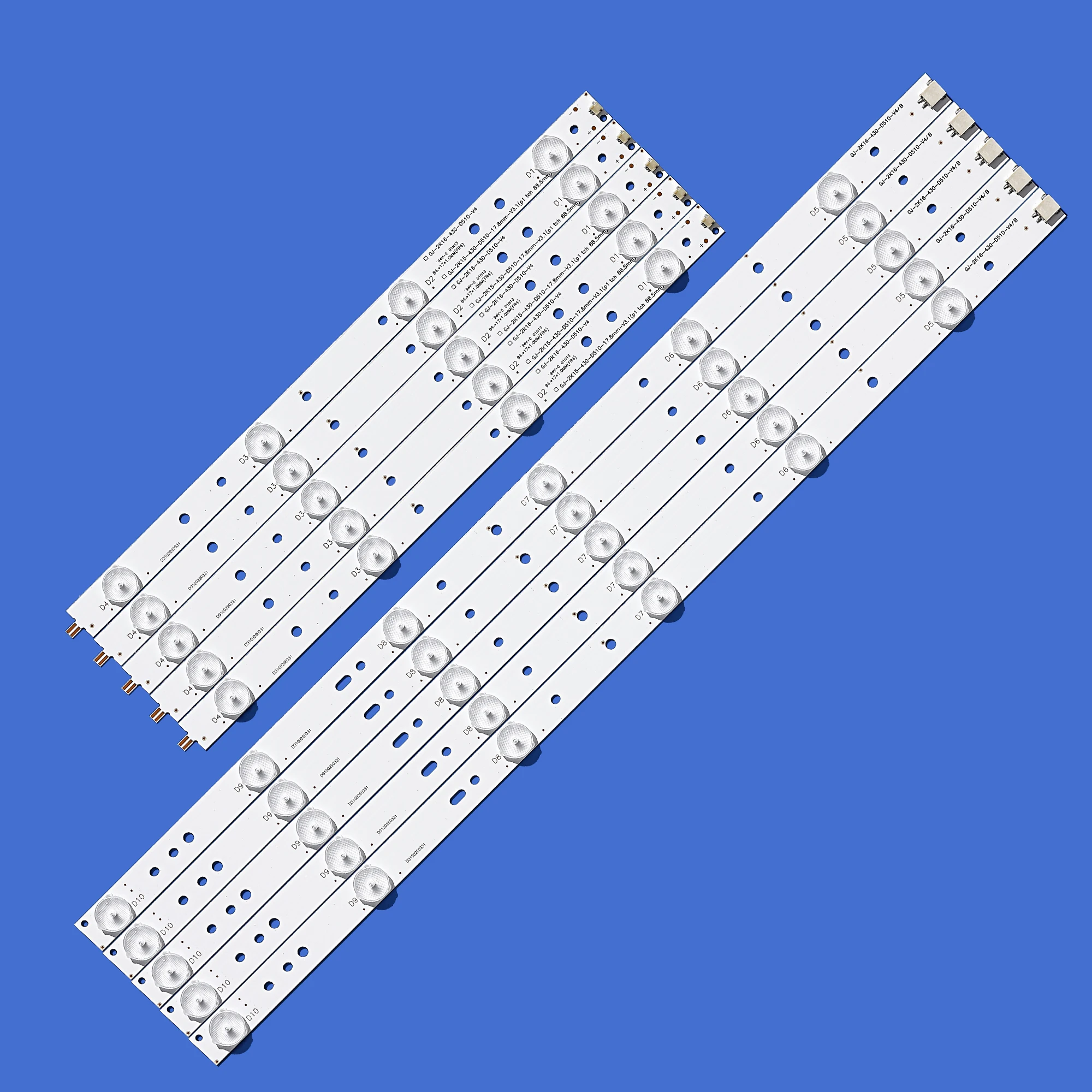 New Kit 10PCS 10LED(3V) 840 mm LED backlight strip for 43PFT4131 43PFS5301 GJ-2K15-430-D510 GJ-2K16-430-D510-V4 01Q58-A
New Kit 10PCS 10LED(3V) 840 mm LED backlight strip for 43PFT4131 43PFS5301 GJ-2K15-430-D510 GJ-2K16-430-D510-V4 01Q58-A
