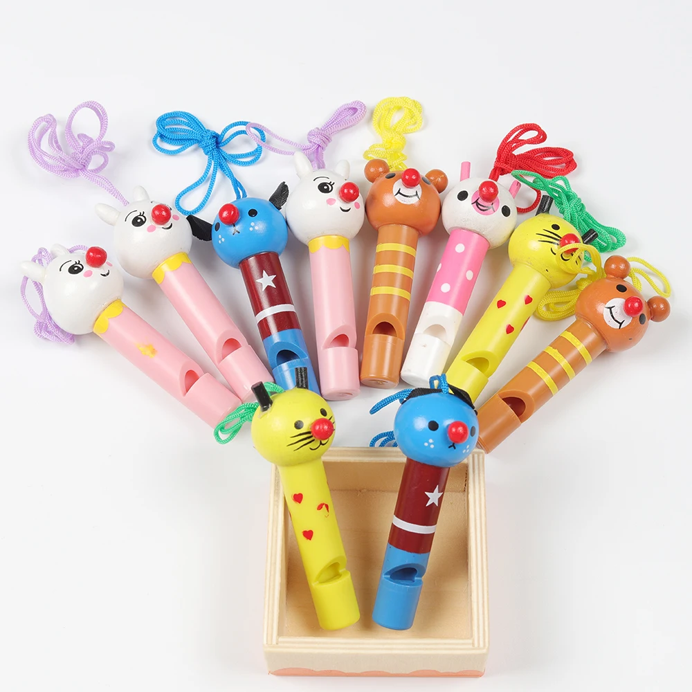 

Wooden Multicolor Cute Whistles Kids Birthday Party Favors Decoration Baby Shower Noice Maker Toys Goody Bags Pinata Gifts10Pcs