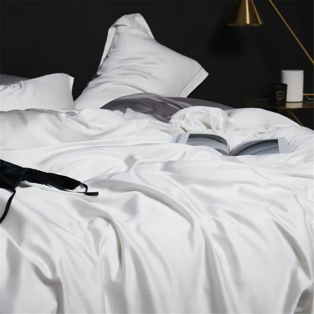 Lanlika Women White 100% Silk Bedding Set Double Queen King Duvet Cover Fitted Sheet Or Flat Sheet Bed Linen Pillowcase 4PCS
Lanlika Women White 100% Silk Bedding Set Double Queen King Duvet Cover Fitted Sheet Or Flat Sheet Bed Linen Pillowcase 4PCS