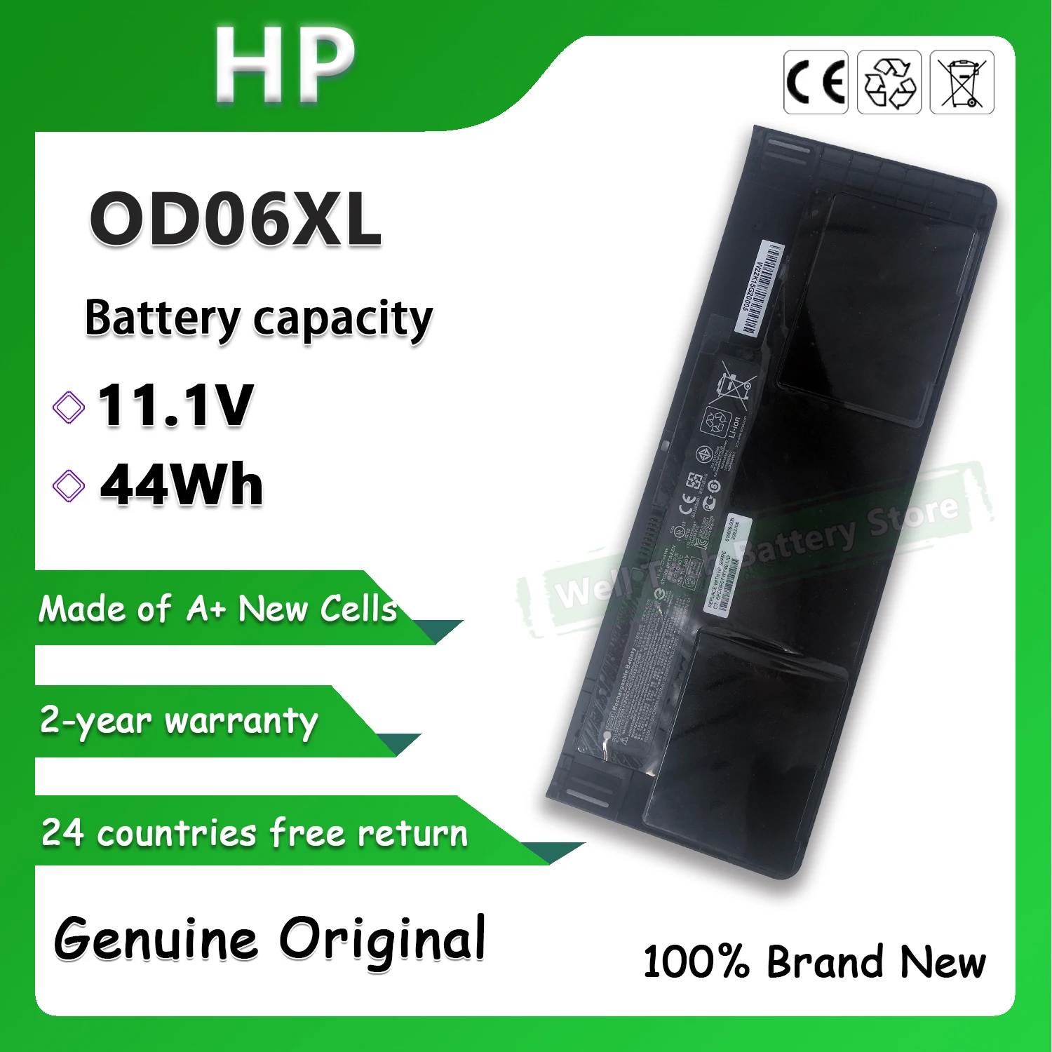 Original Brand New 11.1V 44Wh OD06XL Laptop Battery for HP EliteBook Revolve Series EliteBook Revolve Tablet PC Series
Original Brand New 11.1V 44Wh OD06XL Laptop Battery for HP EliteBook Revolve Series EliteBook Revolve Tablet PC Series