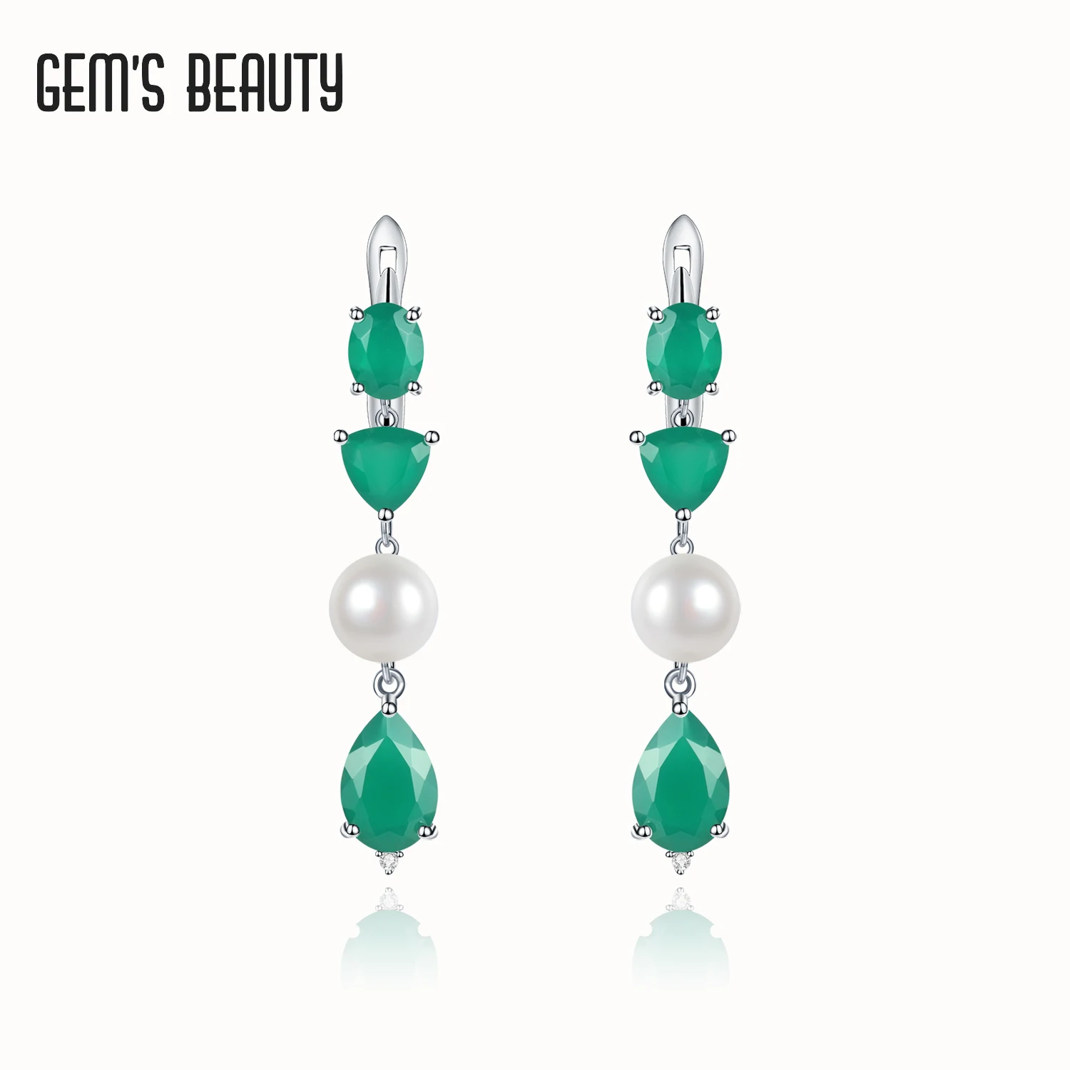 GEM'S BEAUTY 925 Sterling Silver Vintage Jewellery Stud Earrings For Women Natural Green Agate Fresh-water Pearl Stud Earrings
GEM'S BEAUTY 925 Sterling Silver Vintage Jewellery Stud Earrings For Women Natural Green Agate Fresh-water Pearl Stud Earrings