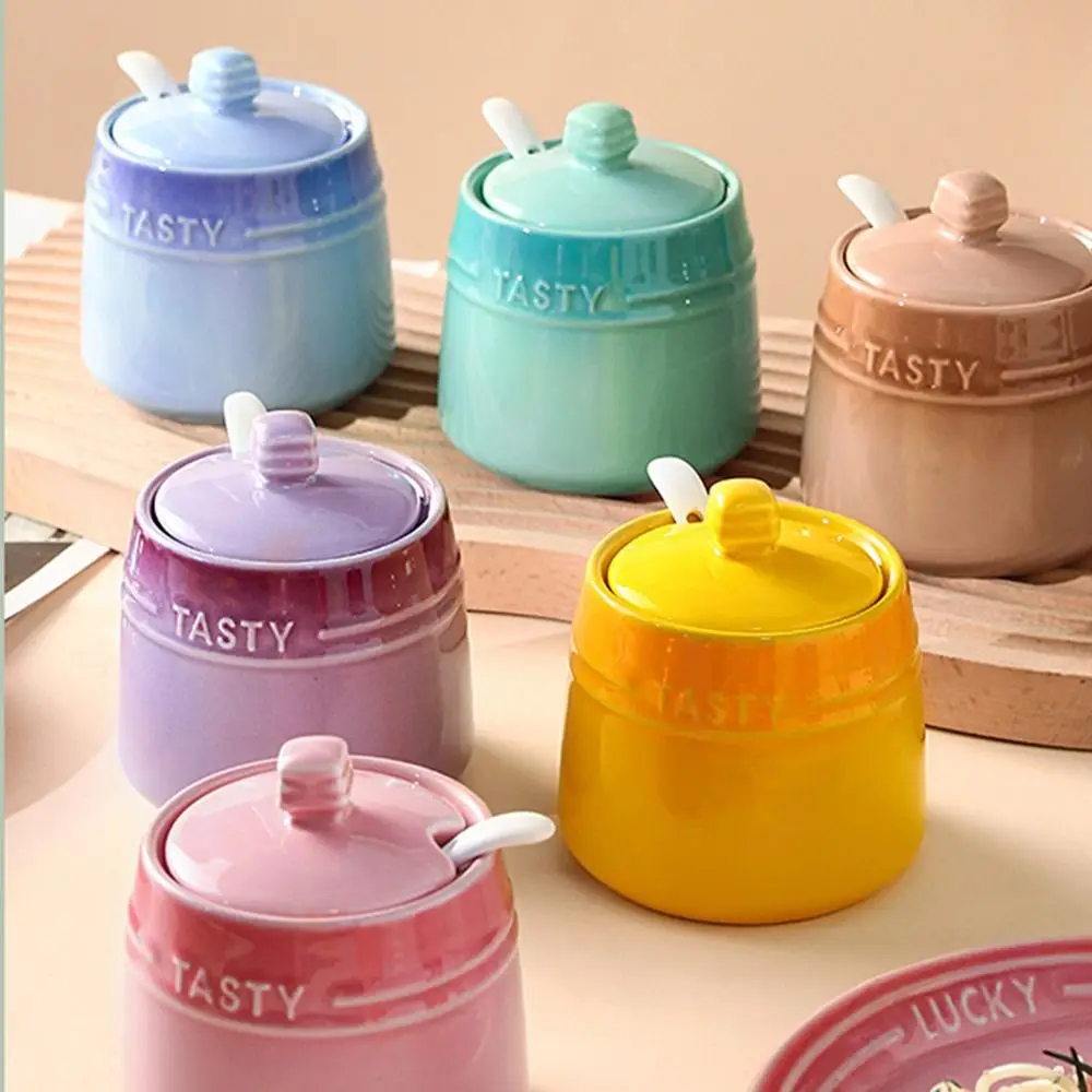Gradient Colour Ceramic Seasoning Jar with Spoon Lid Seasoning Storage Box Sugar Jar Salt Jar Home Storage Supplies
Gradient Colour Ceramic Seasoning Jar with Spoon Lid Seasoning Storage Box Sugar Jar Salt Jar Home Storage Supplies