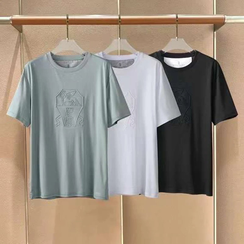 

BC Loose short sleeved T-shirt for men's cotton summer new simple and atmospheric O-neck luxury fashion Italy high street Europ