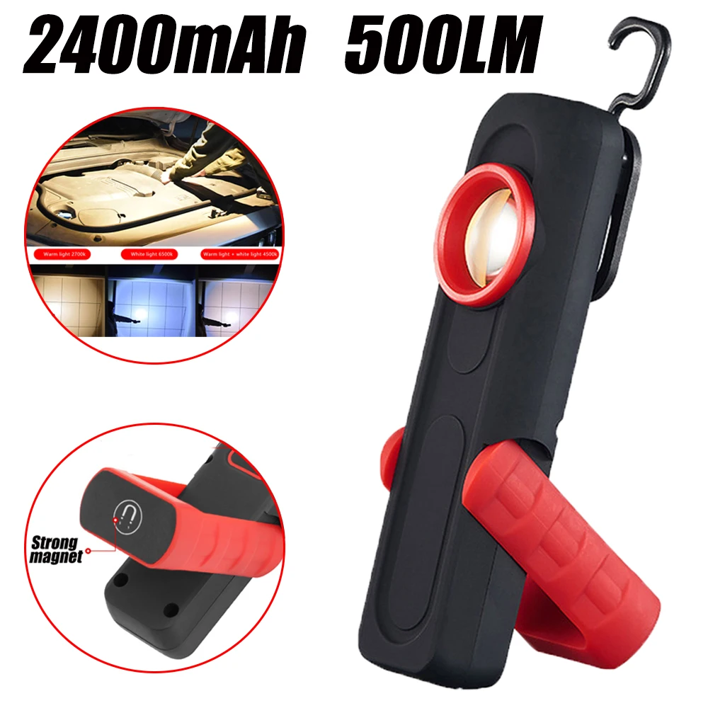 

ZK20 Car Detailing Tools Car Paint Finish Lamp 500LM 2400mAh Scan Swirl Magnetic Grip Multifunction Auto Repair Working Lights